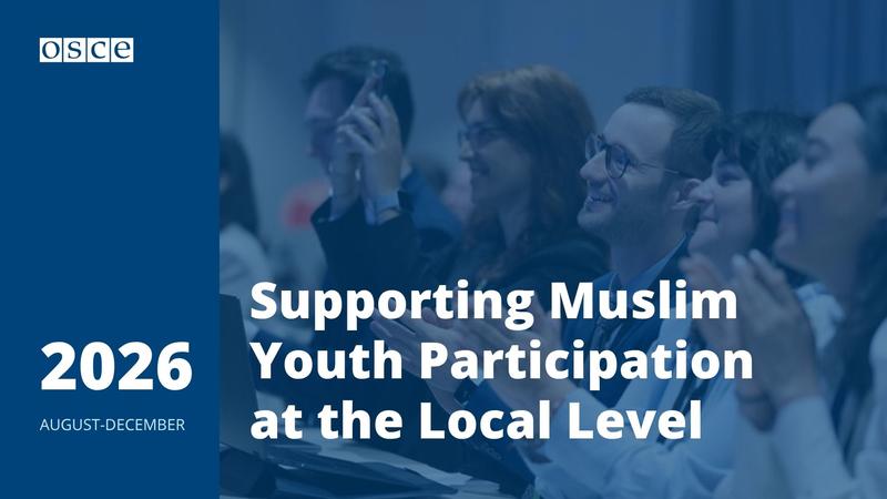 People clapping at a conference with the text "Supporting Muslim Youth Participation at the Local Level" overlaid.