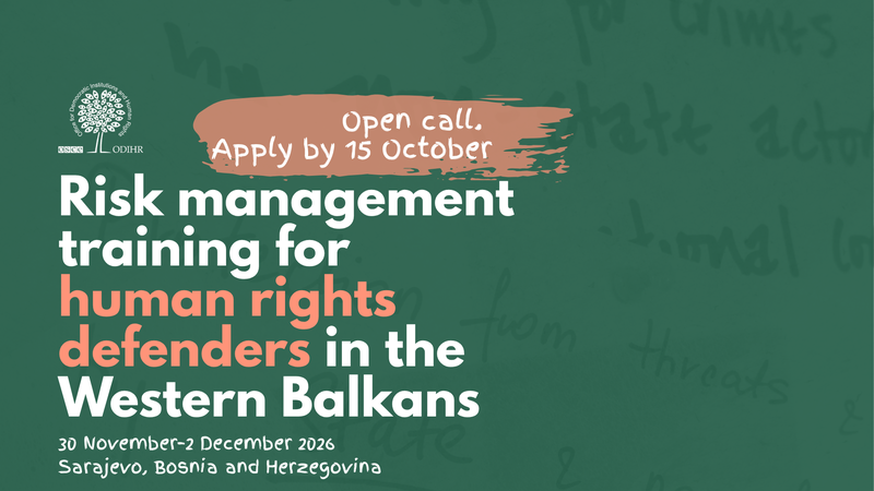 Risk management training for human rights defenders in Sarajevo, Bosnia and Herzegovina.